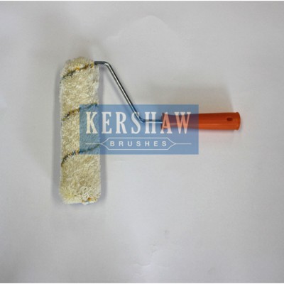 012 Paint Roller (Creamy white-and-Brown Striped With Long Handle) Plastic Handle Brush Roller (07834)