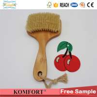 Natural Short Square Wooden Bristle Handle Bath Brush