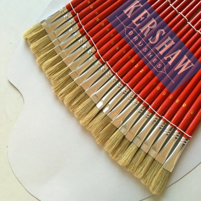 Artist Brush (ARTIST PAINTING BRUSH FLAT HEAD 24PCS-SET, PURE BRISTLE AND WOOD HANDLE)