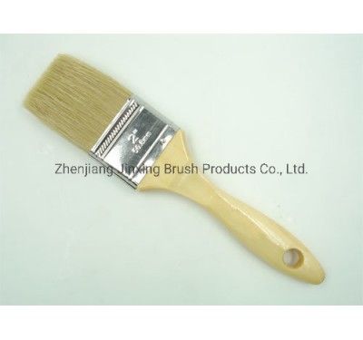 Featured White Bristle Brush with Varnished Wooden Handle